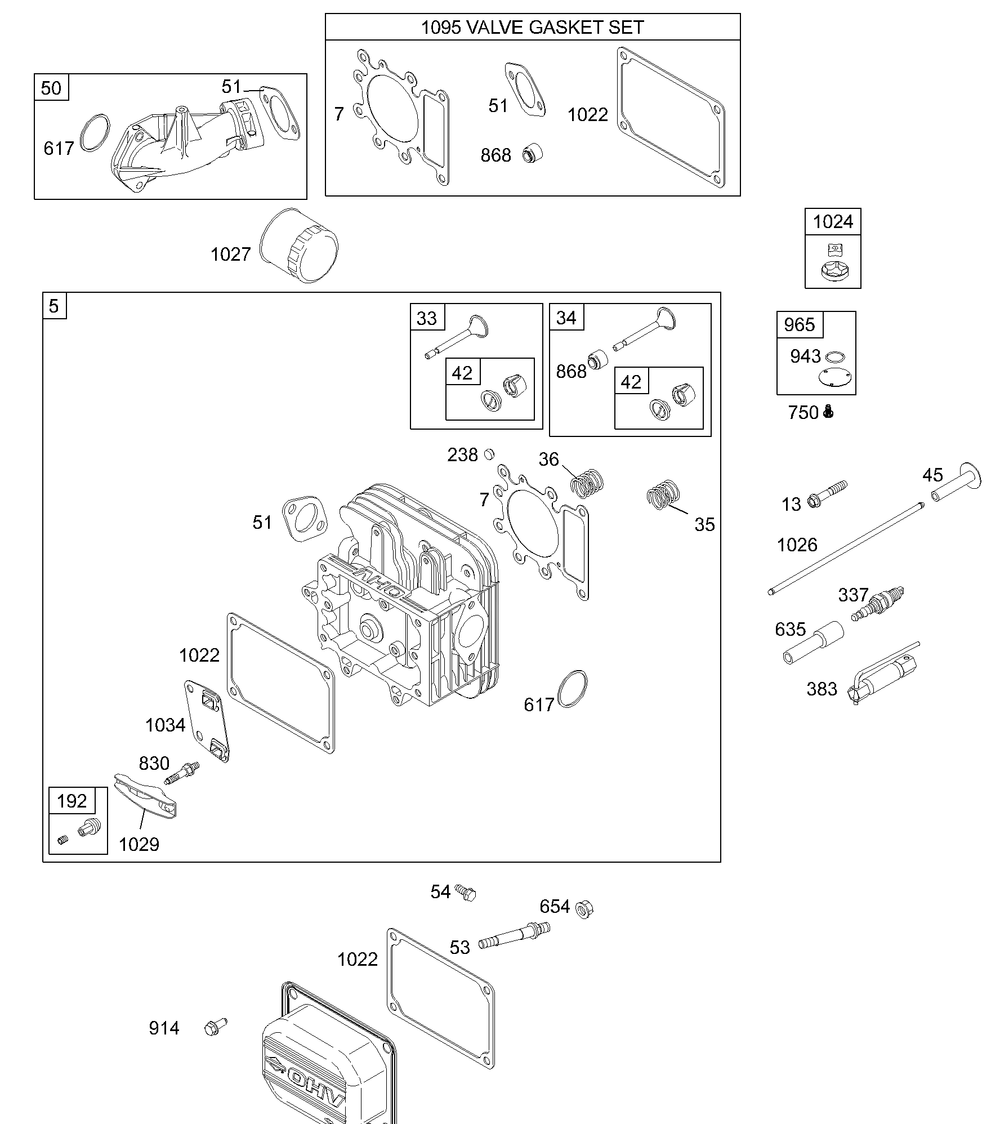 Engine (Part 2) 18.5 Hp Diagram and Parts List for LT1018 13AB11CG710-13AB11CG712-13AL11CG710-13AL11CG712-13AX11CG710-13AX11CG712 Cub Cadet Lawn Tractor